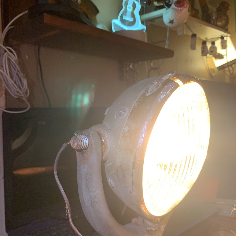 Vintage Cast Iron Flood Search Light Gem